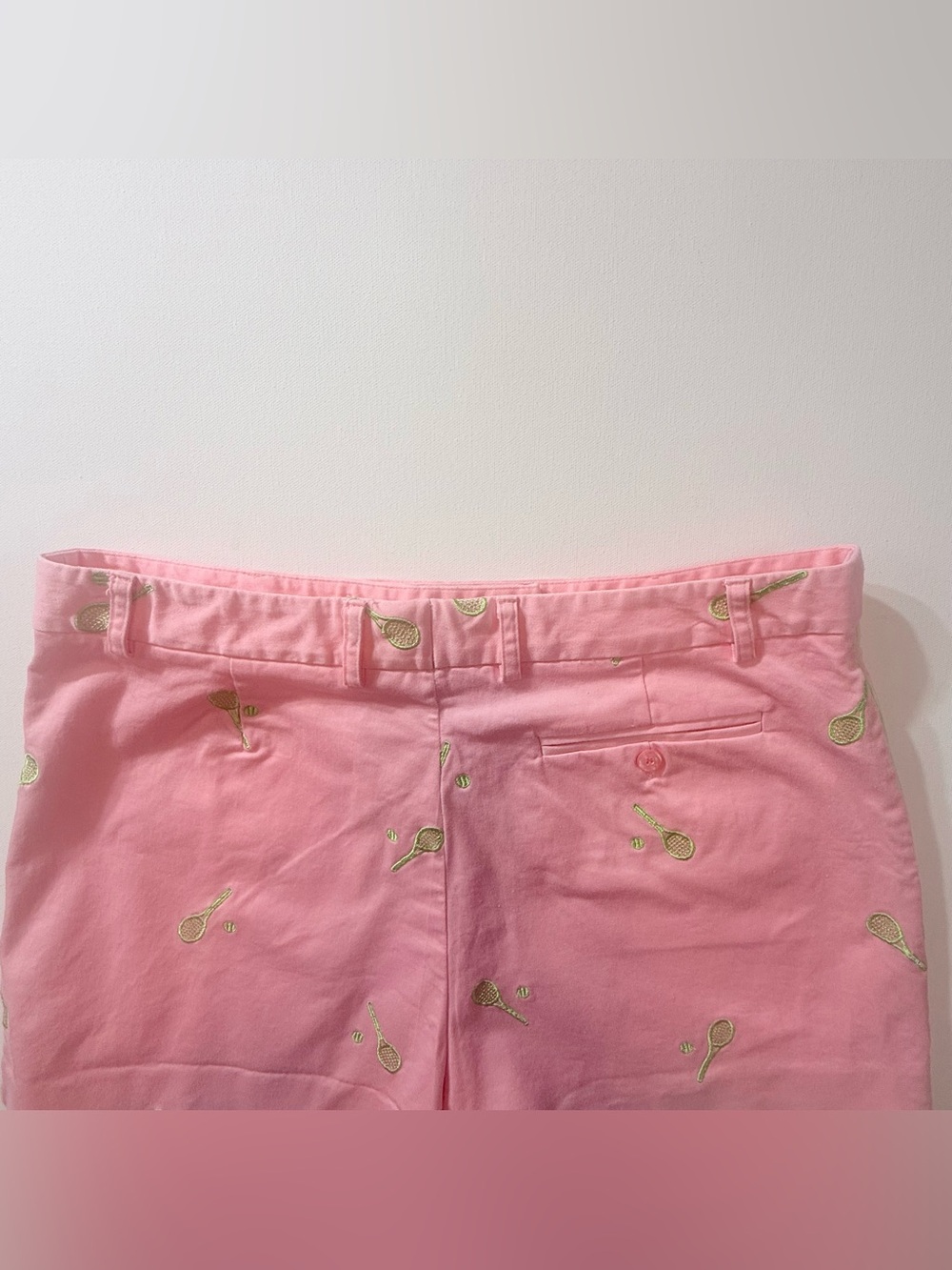 Lilly Pulitzer Pink Tennis Racquet Embroidered Shorts Size 8 Preppy - Picture 5 of 11
